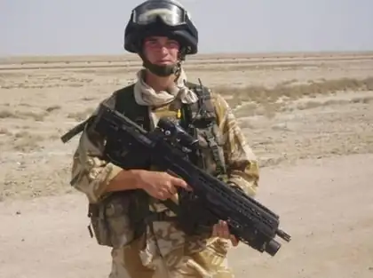 Ryan Hawkins on an operational tour with the Royal Green Jackets